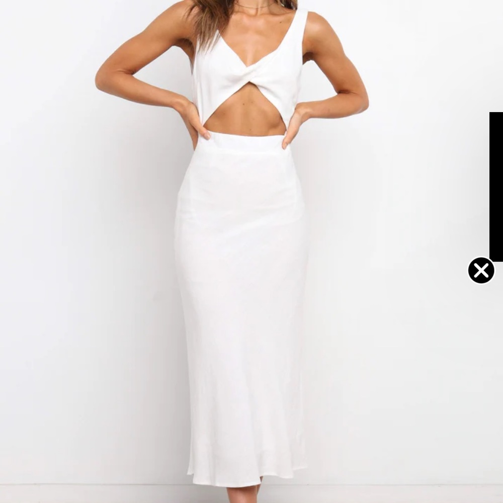 Petal & Pup Ivory Cut-Out Midi Dress